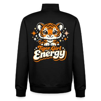 Tiger Girl Energy - Unisex Organic Zip Sweatshirt von Stanley/Stella - Schwarz - Hinten - AI Model Male 185 light (185cm)