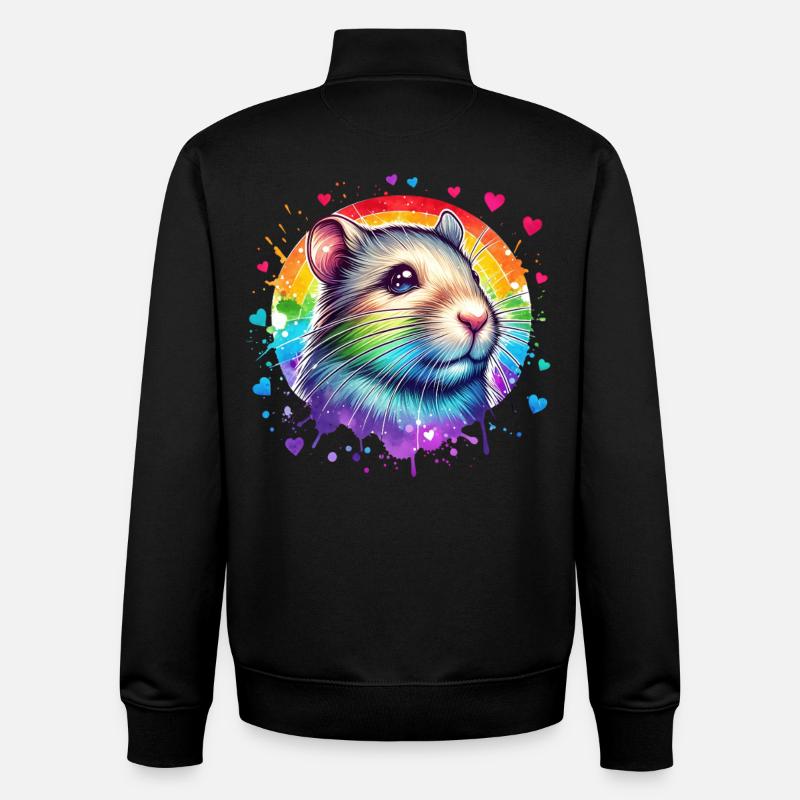 Degu Geschenk - Unisex Organic Zip Sweatshirt von Stanley/Stella - Schwarz