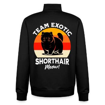 Équipe Chat Exotique à Poil Court - Sweat zippé unisexe en coton bio Stanley/Stella - noir - Dos - AI Model Male 185 light (185cm)