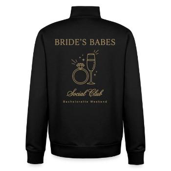 Bride Babes Shirt JGA Bachelorette Team Bride - Unisex Organic Zip Sweatshirt von Stanley/Stella - Schwarz - Hinten - AI Model Male 185 light (185cm)