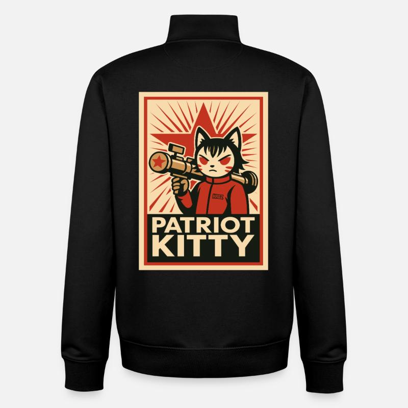 Patriot Kitty Rocket Art - Unisex Organic Zip Sweatshirt by Stanley/Stella - black