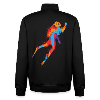 Taucher bunt Tauch Kinder Herren Jungen Tauchen - Unisex Organic Zip Sweatshirt von Stanley/Stella - Schwarz - Hinten - AI Model Male 185 light (185cm)