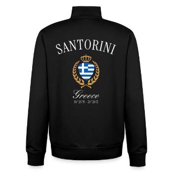 Santorin Griechenland Wappen Krone Reise Souvenir - Unisex Organic Zip Sweatshirt von Stanley/Stella - Schwarz - Hinten - AI Model Male 185 light (185cm)