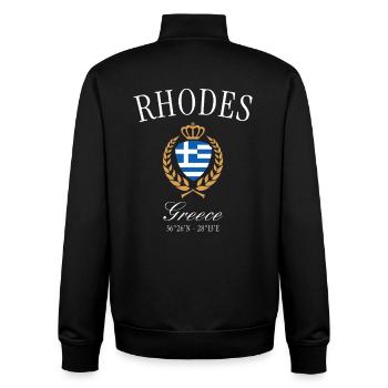 Rhodos Griechenland Wappen Krone – Reise Souvenir - Unisex Organic Zip Sweatshirt von Stanley/Stella - Schwarz - Hinten - AI Model Male 185 light (185cm)