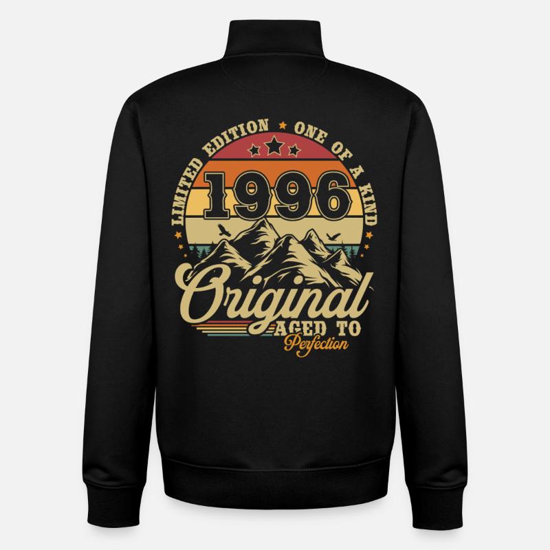 Cadeau d’anniversaire original de 1996 - Sweat zippé unisexe en coton bio Stanley/Stella - noir