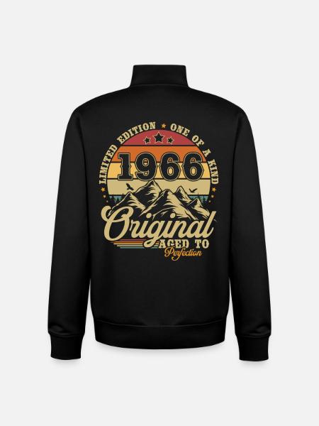 Cadeau d’anniversaire original de 1966 - Sweat zippé unisexe en coton bio Stanley/Stella - noir