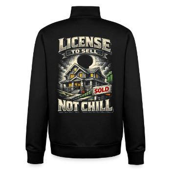 Immobilienmakler Makler License To Sell Not Chill - Unisex Organic Zip Sweatshirt von Stanley/Stella - Schwarz - Hinten - AI Model Male 185 light (185cm)