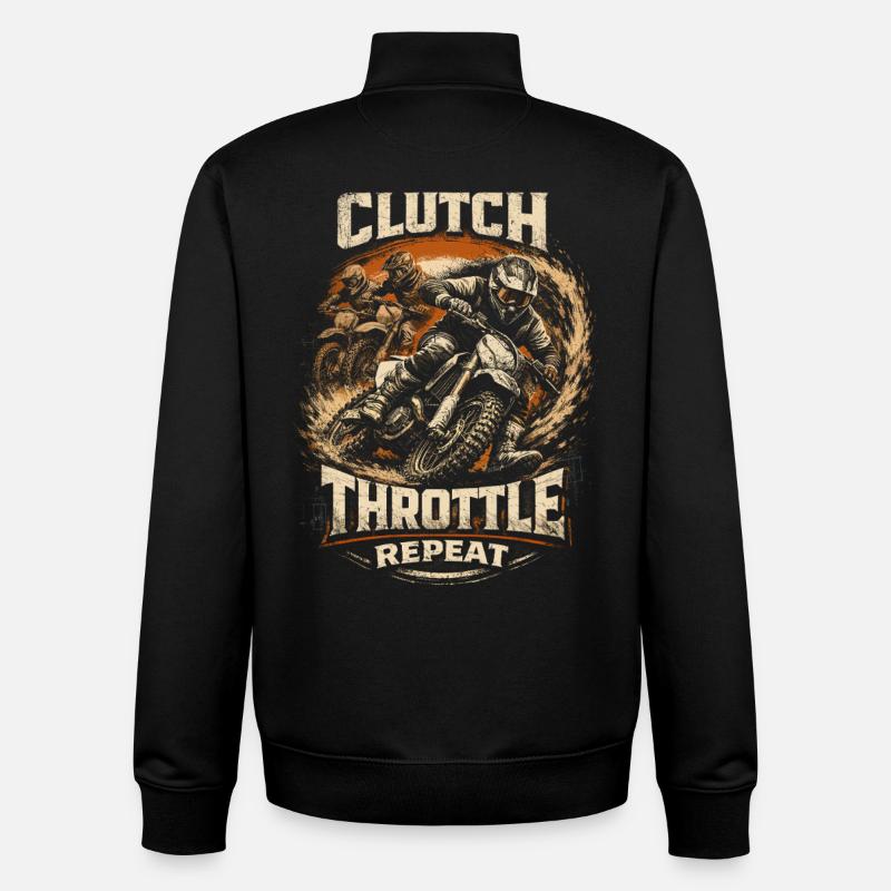 Accélérateur à embrayage motocross motocross - Sweat zippé unisexe en coton bio Stanley/Stella - noir