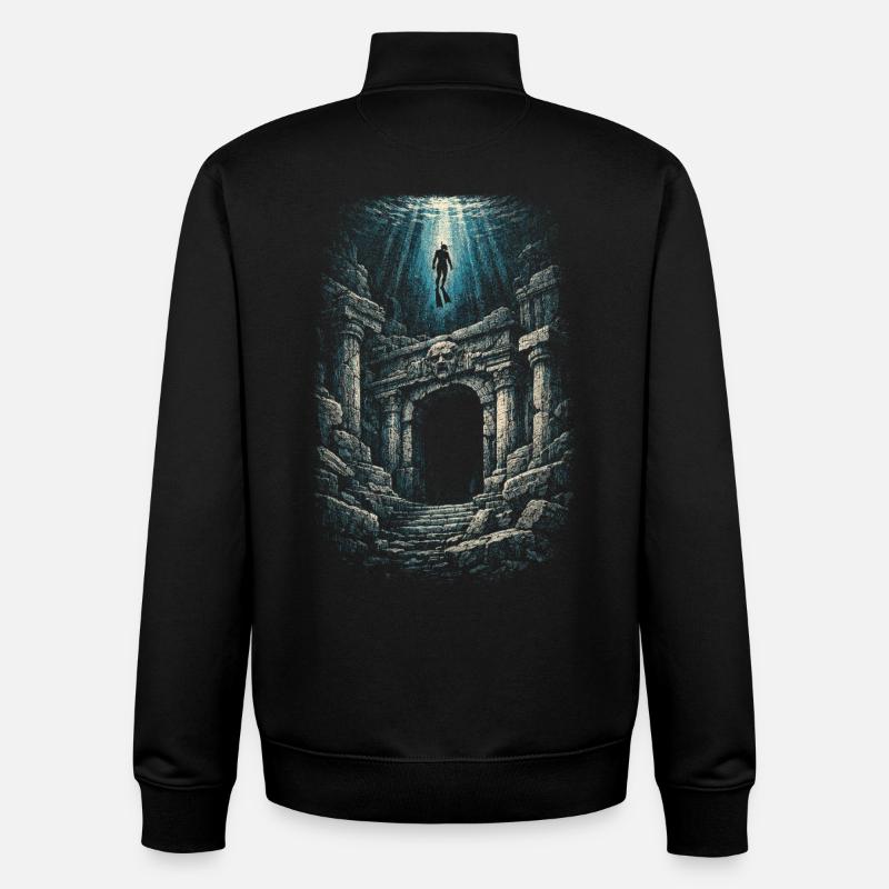 Apnée libre - Sweat zippé unisexe en coton bio Stanley/Stella - noir