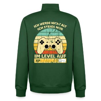 Levelaufstieg Retro Controller Geburtstag - Unisex Organic Zip Sweatshirt von Stanley/Stella - Flaschengrün - Hinten - AI Model Male 185 dark (185cm)