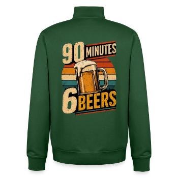 90 Minutes 6 Beers - Unisex Organic Zip Sweatshirt von Stanley/Stella - Flaschengrün - Hinten - AI Model Male 185 dark (185cm)