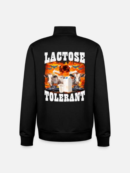Lactose Tolerant Sarcasm Meme - Unisex Organic Zip Sweatshirt by Stanley/Stella - black
