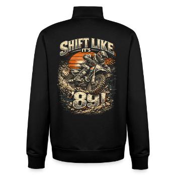 Vélo tout-terrain motocross Motocross comme son 89 - Sweat zippé unisexe en coton bio Stanley/Stella - noir - Dos - AI Model Male 185 light (185cm)