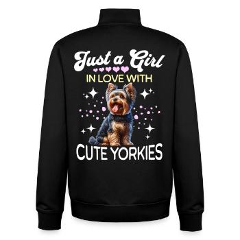 Yorkshire Terrier Girl - Unisex Organic Zip Sweatshirt by Stanley/Stella - black - Back - AI Model Male 185 light (185cm)