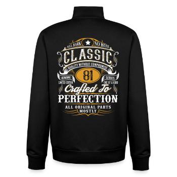 81. Geburtstag - Unisex Organic Zip Sweatshirt von Stanley/Stella - Schwarz - Hinten - AI Model Male 185 light (185cm)