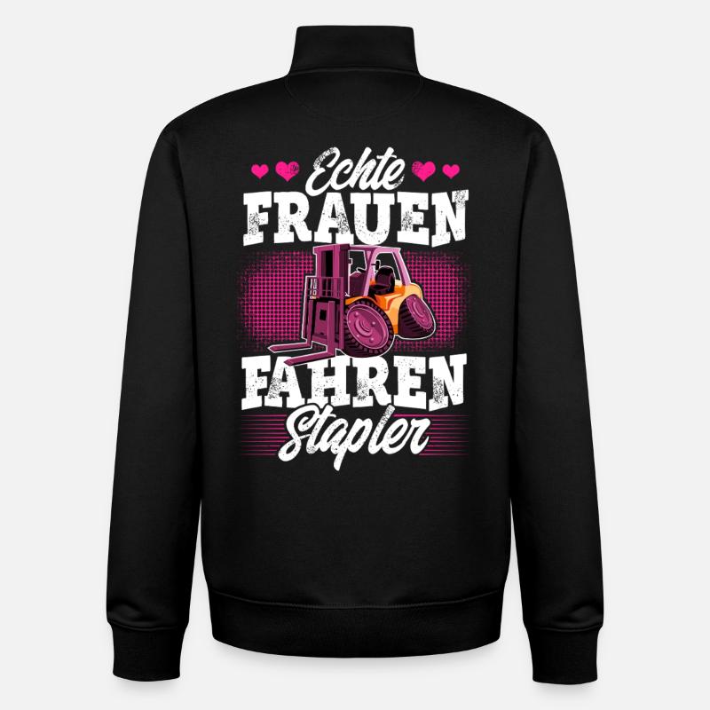 Staplerfahrerin - Unisex Organic Zip Sweatshirt von Stanley/Stella - Schwarz