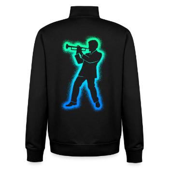 Trompete Trompetenspieler Kinder Herren Trompeter - Unisex Organic Zip Sweatshirt von Stanley/Stella - Schwarz - Hinten - AI Model Male 185 light (185cm)