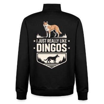 Dingo Australischer Wildhund Tierliebhaber Design - Unisex Organic Zip Sweatshirt von Stanley/Stella - Schwarz - Hinten - AI Model Male 185 light (185cm)