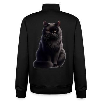 Chat noir - Sweat zippé unisexe en coton bio Stanley/Stella - noir - Dos - AI Model Male 185 light (185cm)