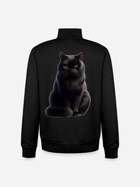 Black cat - Unisex Organic Zip Sweatshirt by Stanley/Stella - black