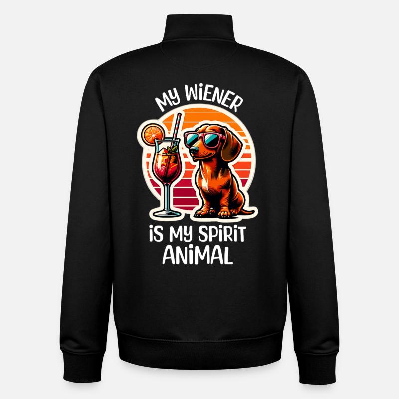 Dackel Cocktail - Unisex Organic Zip Sweatshirt von Stanley/Stella - Schwarz