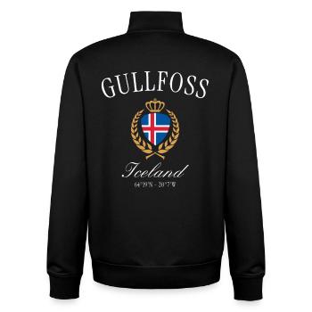 Gullfoss Island Wappen Krone – Reise Souvenir - Unisex Organic Zip Sweatshirt von Stanley/Stella - Schwarz - Hinten - AI Model Male 185 light (185cm)