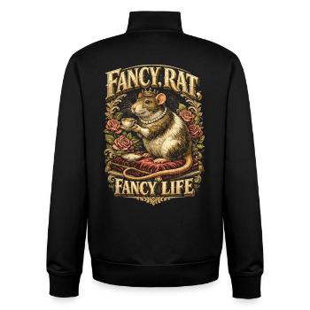 Rat de couleur Rat fantaisie Rat de la grande souris Rat domestique - Sweat zippé unisexe en coton bio Stanley/Stella - noir - Dos - AI Model Male 185 light (185cm)