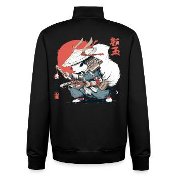 Samurai Squirrel Japanese Warrior Ukiyo-e Style Su - Unisex Organic Zip Sweatshirt by Stanley/Stella - black - Back - AI Model Male 185 light (185cm)