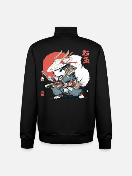 Samurai-Eichhörnchen, japanischer Krieger, Ukiyo-e-Stil Su - Unisex Organic Zip Sweatshirt von Stanley/Stella - Schwarz