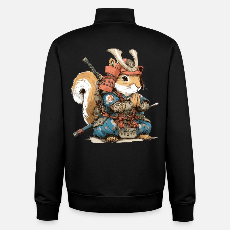 Armure Samouraï Écureuil - Sweat zippé unisexe en coton bio Stanley/Stella - noir