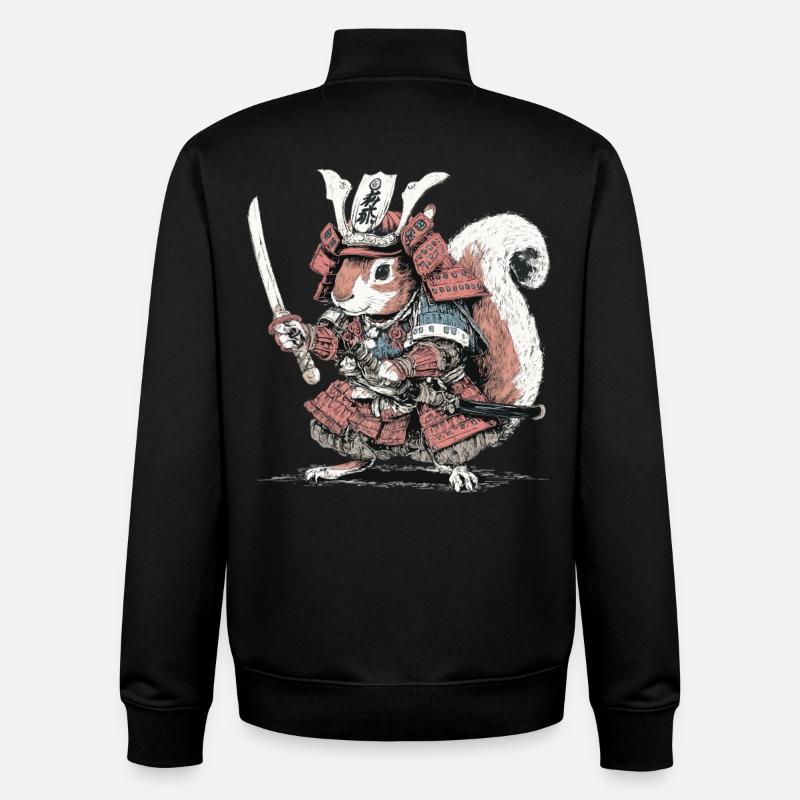 Squirrel Samurai Armor - Unisex Organic Zip Sweatshirt by Stanley/Stella - black