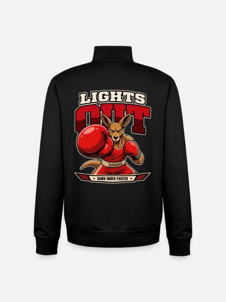 Kangaroo Knockout – Lights Out Boxing - Unisex Organic Zip Sweatshirt by Stanley/Stella - black