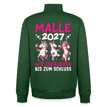 Malle 2027 Wir Eskalieren Bis Zum Schluss Einhorn - Unisex Organic Zip Sweatshirt von Stanley/Stella - Flaschengrün - Hinten - AI Model Male 185 dark (185cm)