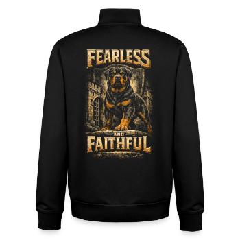 Rottweiler Hund - Unisex Organic Zip Sweatshirt von Stanley/Stella - Schwarz - Hinten - AI Model Male 185 light (185cm)