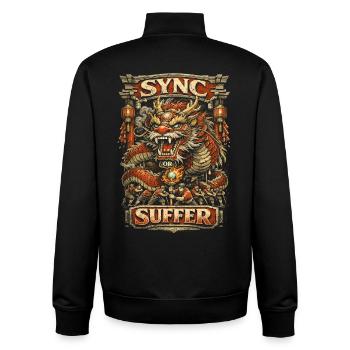 Dragon Dance Drachentanz Sync Or Suffer - Unisex Organic Zip Sweatshirt von Stanley/Stella - Schwarz - Hinten - AI Model Male 185 light (185cm)