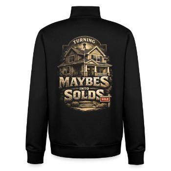 Immobilienmakler Makler Turning Maybes Into Solds - Unisex Organic Zip Sweatshirt von Stanley/Stella - Schwarz - Hinten - AI Model Male 185 light (185cm)