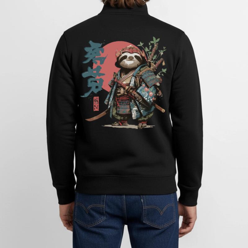 Samurai Sloth Warrior Unisex Organic Zip Sweatshirt by Stanley/Stella
