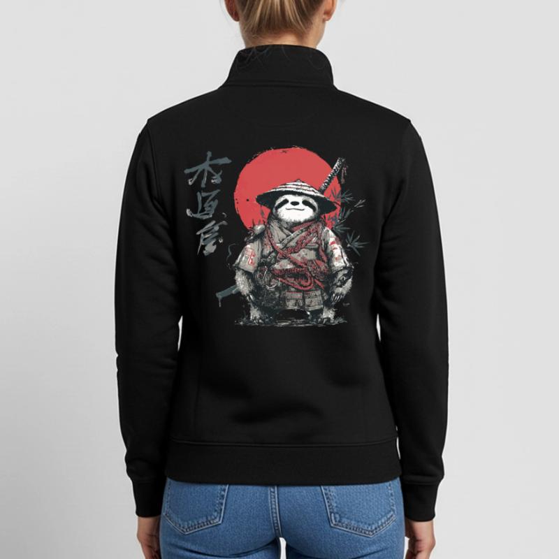 Sloth Samurai Under Red Sun Unisex Organic Zip Sweatshirt by Stanley/Stella