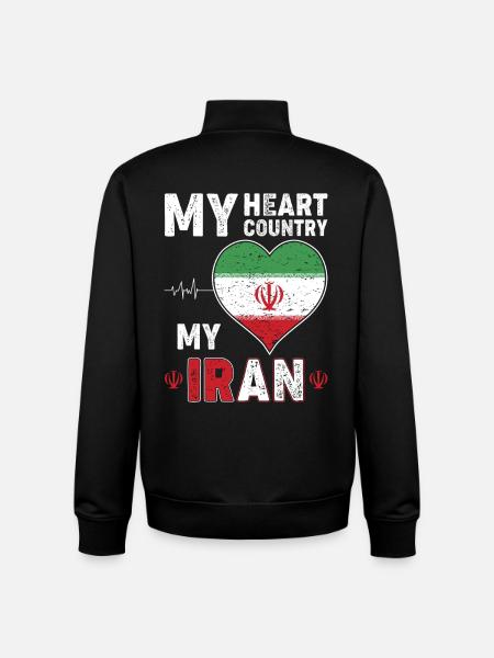 Heart for Iran Flag Heart - Unisex Organic Zip Sweatshirt by Stanley/Stella - black