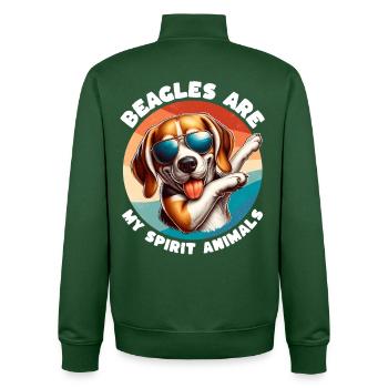 Funny Beagle Sayings - Unisex Organic Zip Sweatshirt by Stanley/Stella - bottle green - Back - AI Model Male 185 dark (185cm)