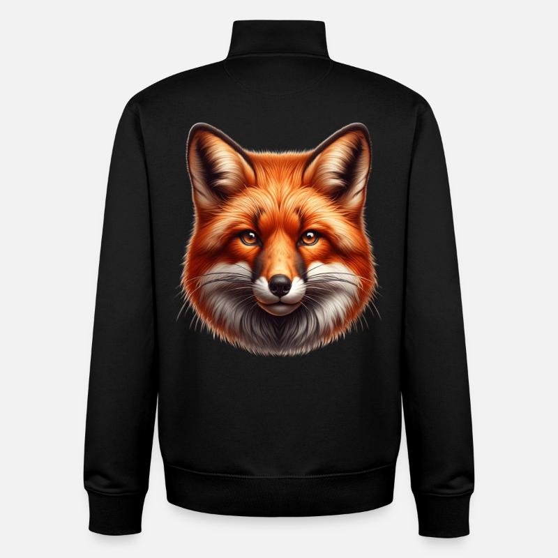 Red Fox Fox - Unisex Organic Zip Sweatshirt by Stanley/Stella - black