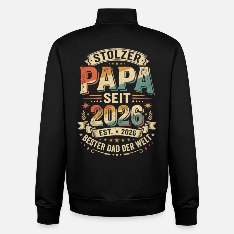 Papa 2026 - Unisex Organic Zip Sweatshirt von Stanley/Stella - Schwarz