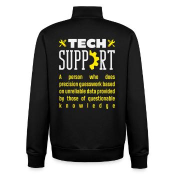Tech Support Definition Präzisions Raterei - Unisex Organic Zip Sweatshirt von Stanley/Stella - Schwarz - Hinten - AI Model Male 185 light (185cm)