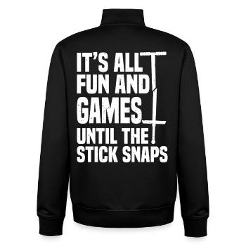 Pogo-Stock Springstock schnappt Pogo-Stock-Bouncer - Unisex Organic Zip Sweatshirt von Stanley/Stella - Schwarz - Hinten - AI Model Male 185 light (185cm)