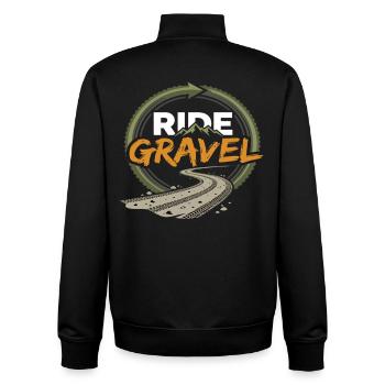 Randonnée tout-terrain en vélo de gravier - Sweat zippé unisexe en coton bio Stanley/Stella - noir - Dos - AI Model Male 185 light (185cm)