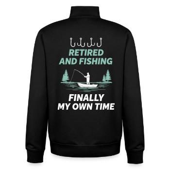 Pensioners Fishing Fishing - Unisex Organic Zip Sweatshirt by Stanley/Stella - black - Back - AI Model Male 185 light (185cm)
