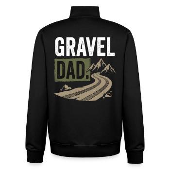 Papa de gravier Vélo Papa tout-terrain - Sweat zippé unisexe en coton bio Stanley/Stella - noir - Dos - AI Model Male 185 light (185cm)