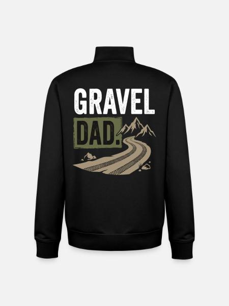 Gravel Dad Bicycle Offroad Dad - Unisex Organic Zip Sweatshirt by Stanley/Stella - black
