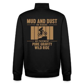 Mountainbike Fahrrad Matsch Staub - Unisex Organic Zip Sweatshirt von Stanley/Stella - Schwarz - Hinten - AI Model Male 185 light (185cm)