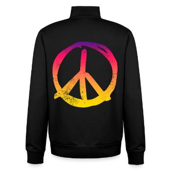Signe de paix aux couleurs arc-en-ciel Design vintage - Sweat zippé unisexe en coton bio Stanley/Stella - noir - Dos - AI Model Male 185 light (185cm)